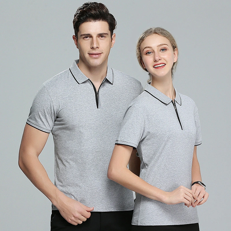 wholesale high quality Custom promotional  Zipper Polo Shirts office outdoor  men polo shirt