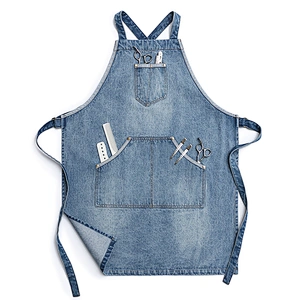 Custom cotton denim fabric Apron with  Pockets Jean Apron advertising promotion  Hairstylist tool/chef Apron