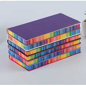 Soft PU Cover Customized Stamped Logo A5 A6 Creative Rainbow Edge Multi-color Promotional notebooks