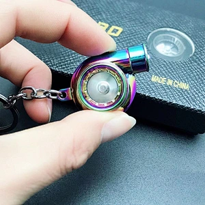 New design Advertising campaign gifts Metal LED Keychain Turbocharger Keychains