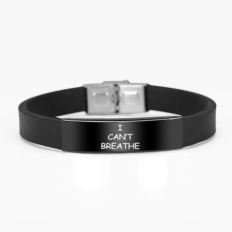 Hot sell custom I Cannot Breath Bracelet /Black  Life Matter Silicone Wristband Promotional advertising gifts Wristband