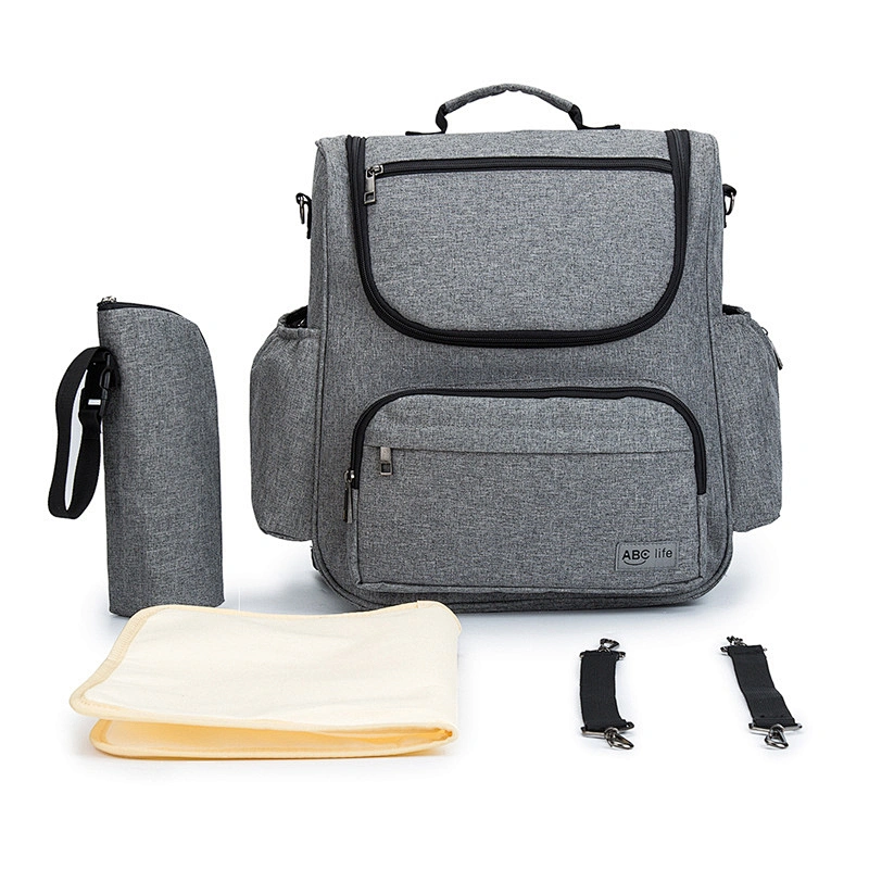 Updated fashionable mommy shoulder bag multi-function large-capacity maternity backpack baby diaper bag nappy changing backpack