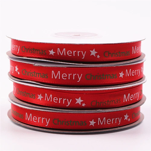 High Quality 	 luxury Custom Logo printed gift wrap ribbon christmas celebrate color ribbon