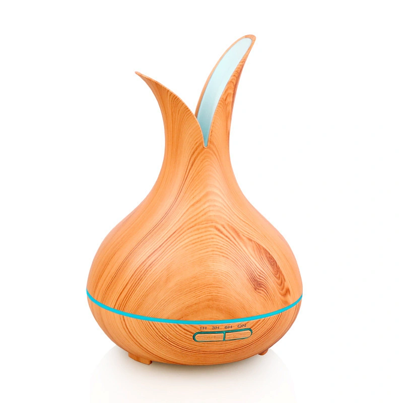 modern wood grain humidifiers with timer cute large capacity essential oil aroma diffuser color changing auto shut off
