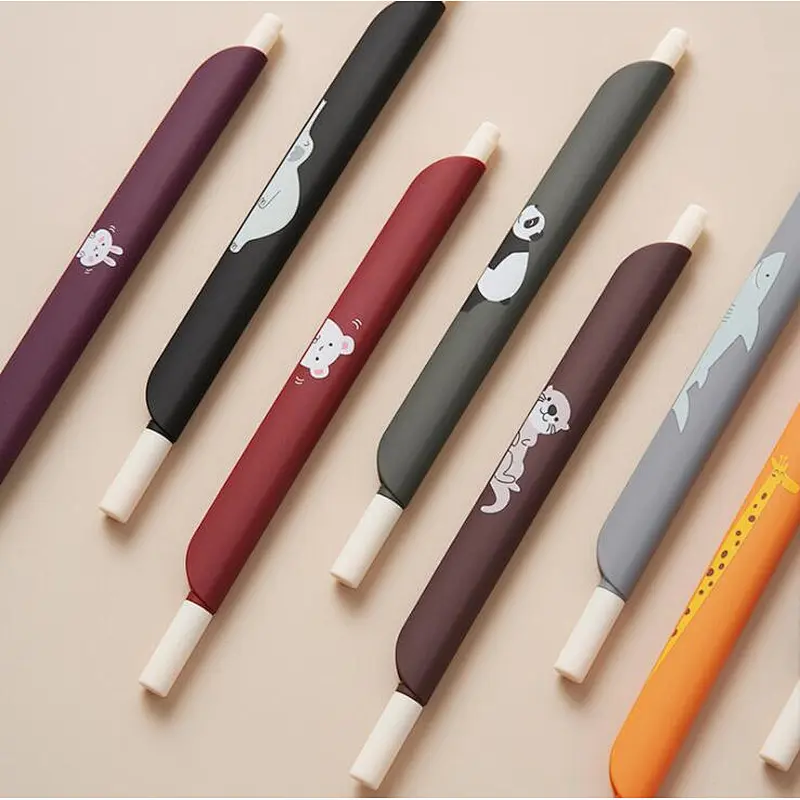 Creative gel-ink pen with ruler multi-color cartoon neutral pen with measure custom logo 0.5mm student signature pen