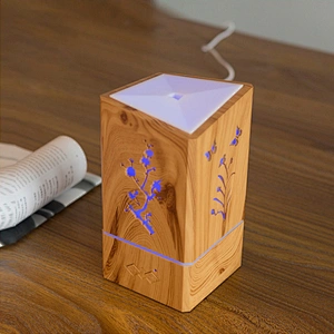 Romantic Night Lamp 200ml wood grain aromatherapy ultrasonic essential oil air humidifier aroma diffuser