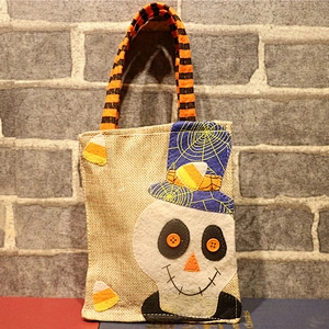Halloween Cartoon Non-woven Llinen Tote Bag Pumpkin Witch Spider Party Decorated Kids Trick or Treat Candy Bag