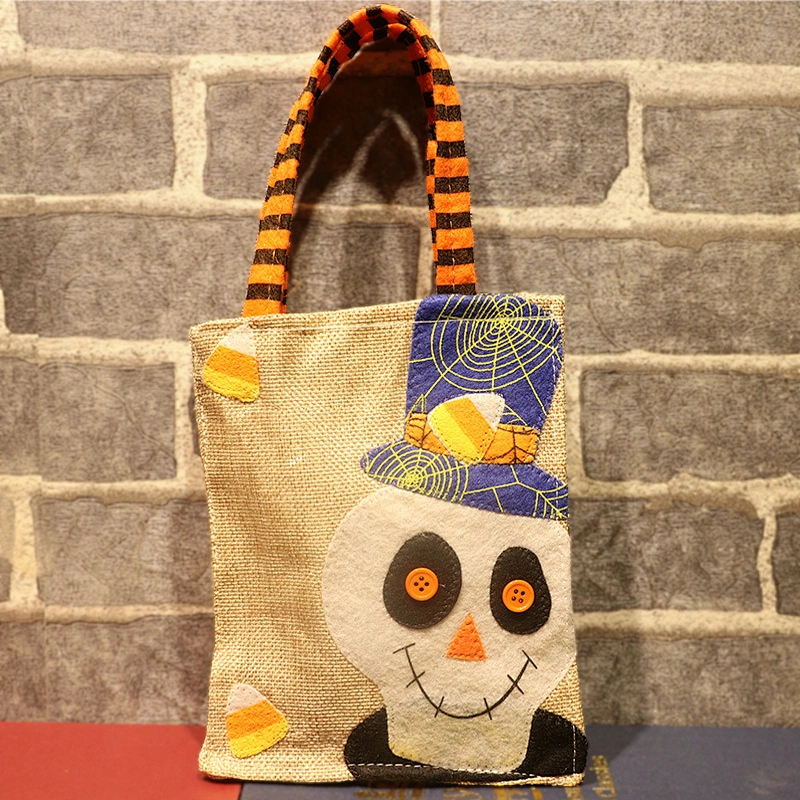 Halloween Cartoon Non-woven Llinen Tote Bag Pumpkin Witch Spider Party Decorated Kids Trick or Treat Candy Bag