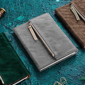 2020 creative custom logo storage bag velour leather promotion gift notebook Portable notebook