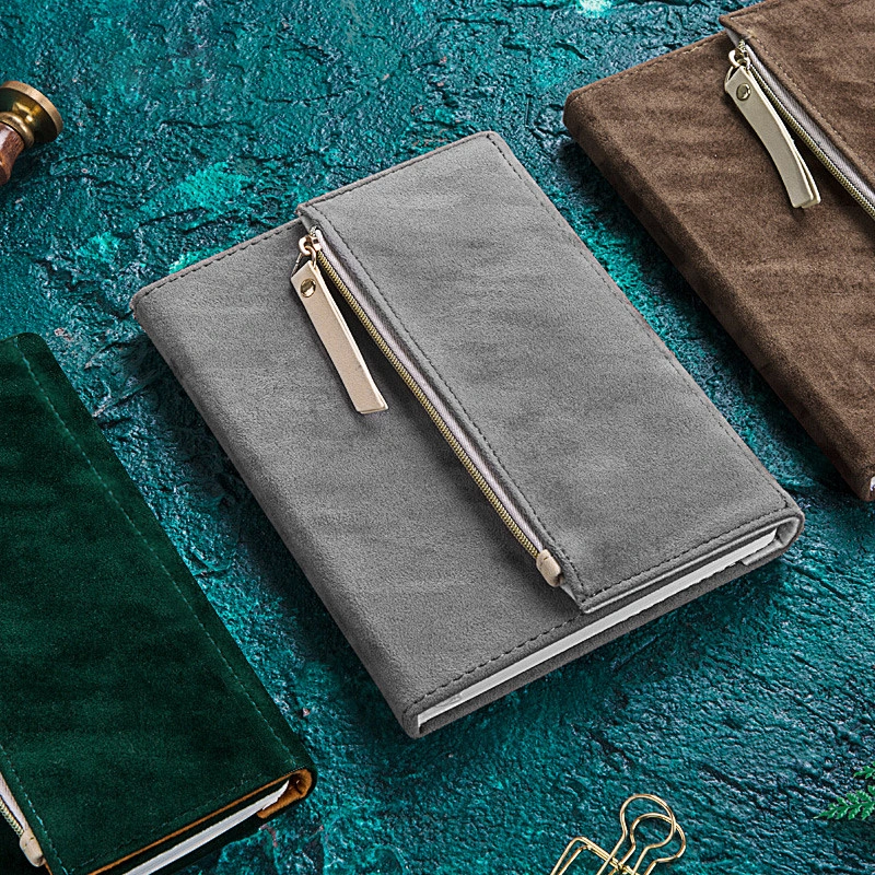 2020 creative custom logo storage bag velour leather promotion gift notebook Portable notebook