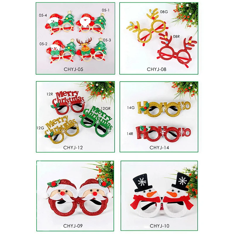 Wholesale custom promotional gifts Christmas decoration supplies Santa cute Christmas glasses