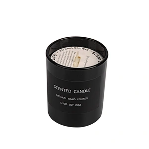 Custom Luxury  personalized private label Black Matte Glass soy wax aromatherapy glass jar scented candle