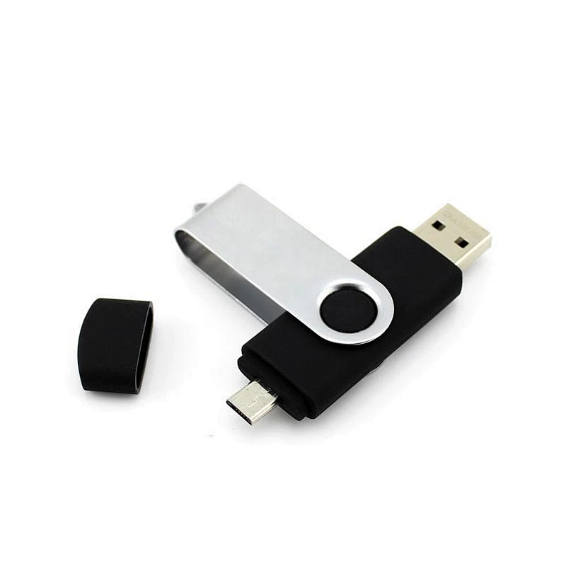 High Quality  Hot Sale custom logo 2 In 1 Swivel Flash Drive Corporate Promotional Gifts   portable  Usb Flash Drive