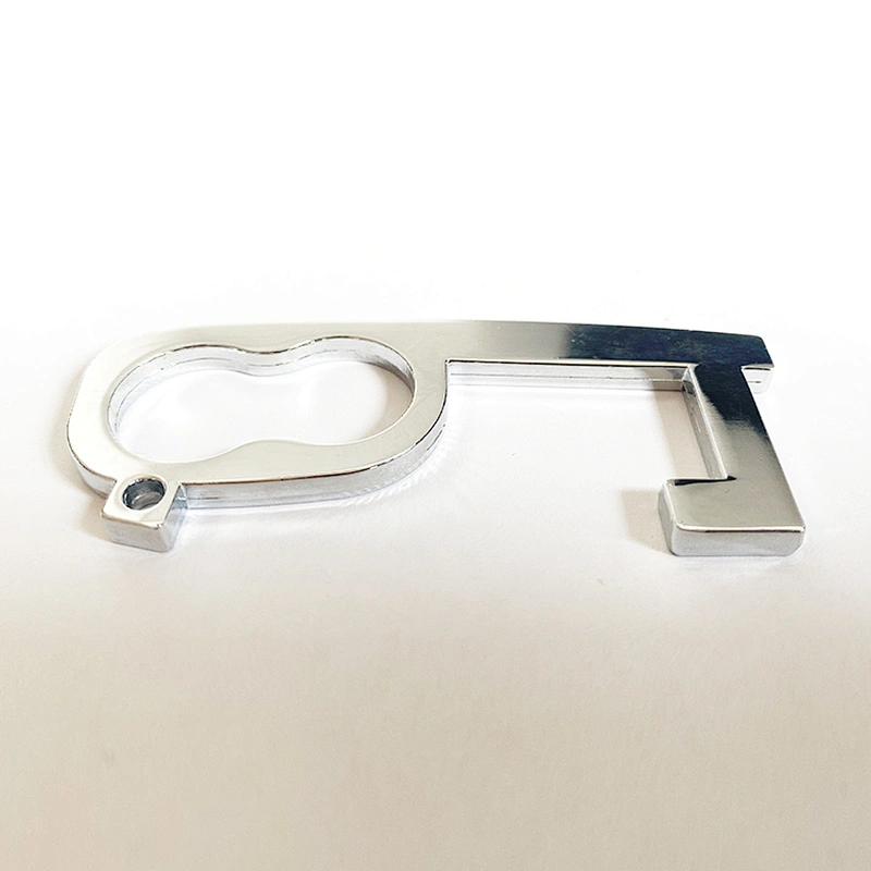 Custom Contactless Portable Zinc Alloy Brass Color EDC Tool Hygiene Hand Door Opener Keychain