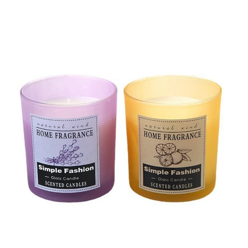New Design  215ml  Scented Candles Glass Jar Empty Storage Container Wholesale DIY Glass Jar Scented Candles Flame ColoredJar