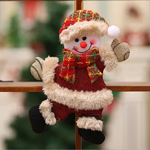custom Little doll dancing old man snowman deer bear cloth art puppet small hanging decorations Christmas tree accessories