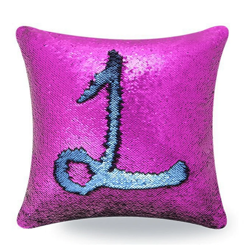 Two-color car hold figure mermaid sequins DIY color change can factory sofa custom cushion turn sequins pillow