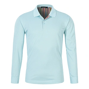 High Quality Custom Logo Shirts Printing 100% Cotton Golf Men's Long Sleeve Polo Shirts