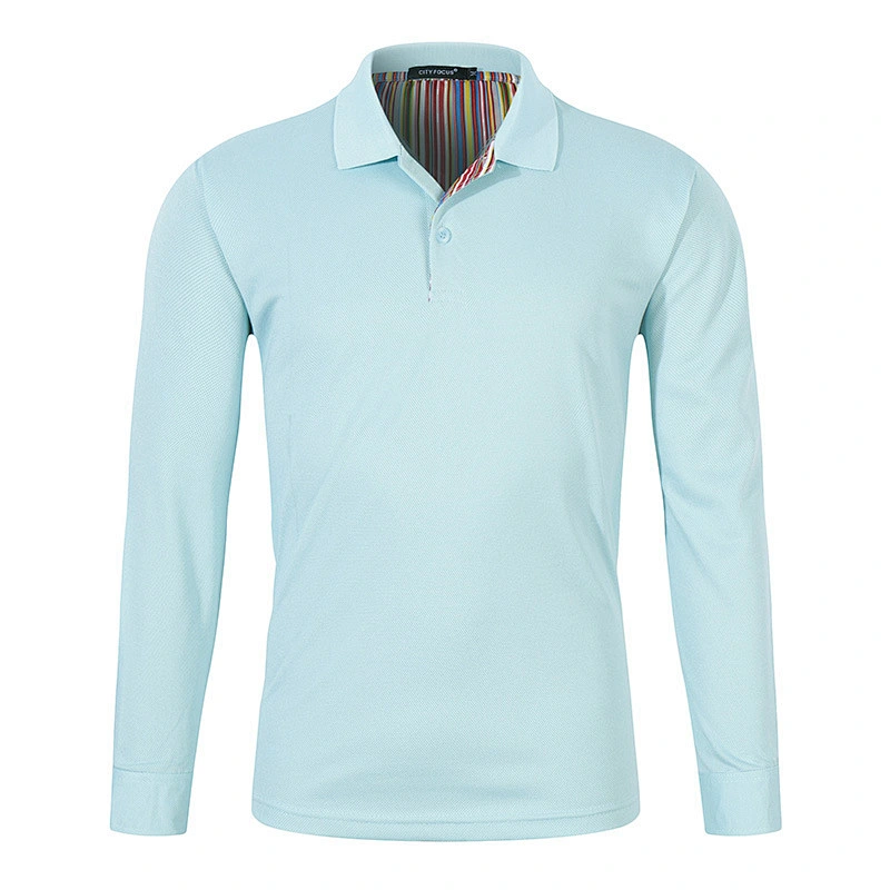 High Quality Custom Logo Shirts Printing 100% Cotton Golf Men's Long Sleeve Polo Shirts