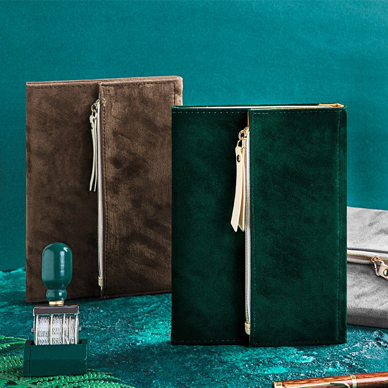 2020 creative custom logo storage bag velour leather promotion gift notebook Portable notebook
