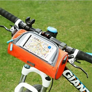 Custom cylindrical bike saddle bag waterproof touch screen bag storage of cellphone key money single-shoulder phone bag