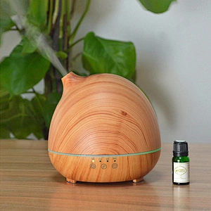 custom electronic ultrasonic aromatherapy with timer wood grain 7 colosr LED  aroma diffuser