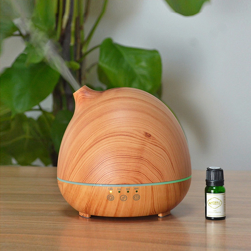 custom electronic ultrasonic aromatherapy with timer wood grain 7 colosr LED  aroma diffuser