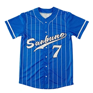 Custom Printing Baseball Plain Shirts Outfit Mens Sublimation Cheap Price Baseball jersey Blue Baseball Jersey