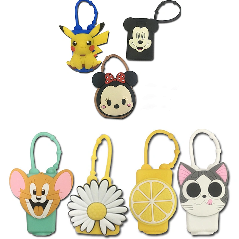 Promotional Gifts Silicone perfume set 30ml cartoon hand sanitizer holder shampoon soap dispenser empty holder