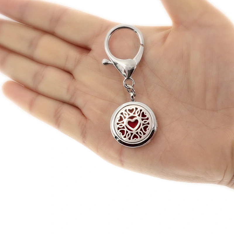 Hot selling Fashion Metal zinc Alloy Stainless steel Life tree Diffuser Keychains Nickle Free