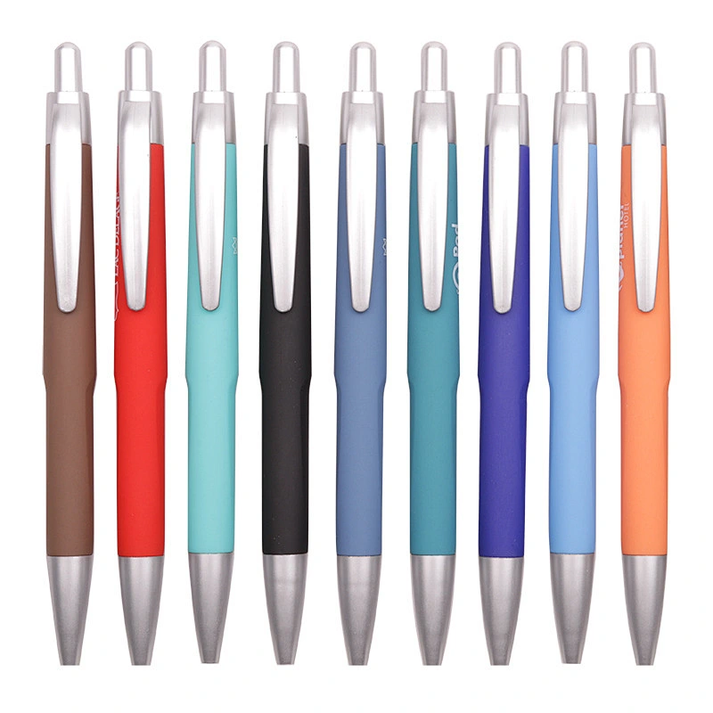 Customized screen silk printed logo for free promotion gifts idea  advertising Plastic press ballpoint pen