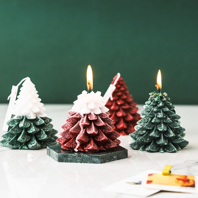 promotion Custom Luxury christmas tree aroma candle Handmade Christmas Decorative aroma candle