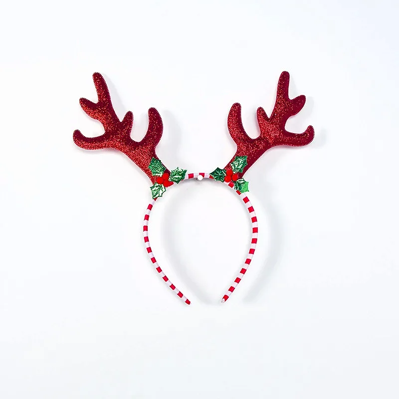 New design christmas party decoration cute antler christmas headband high quality christmas  decoration headband