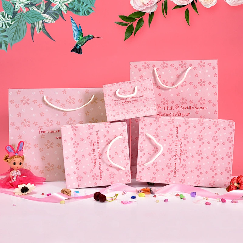 Elegant personalized  custom logo gift bags shopping gift bag promotion Ribbon Handles Gift Bags
