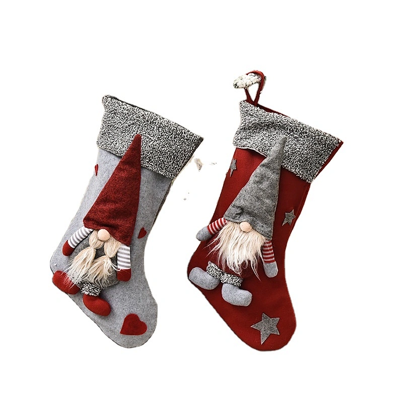 Supplies wholesale promotion Christmas decorations creative Norse forester red Christmas stocking gift bags
