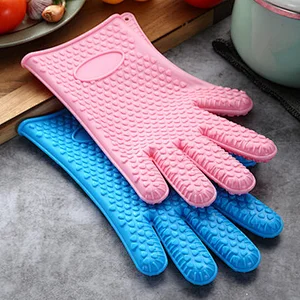 100% Food Grade Heat Resistant BBQ Grill Cooking microwave kitchen Silicone oven Glove