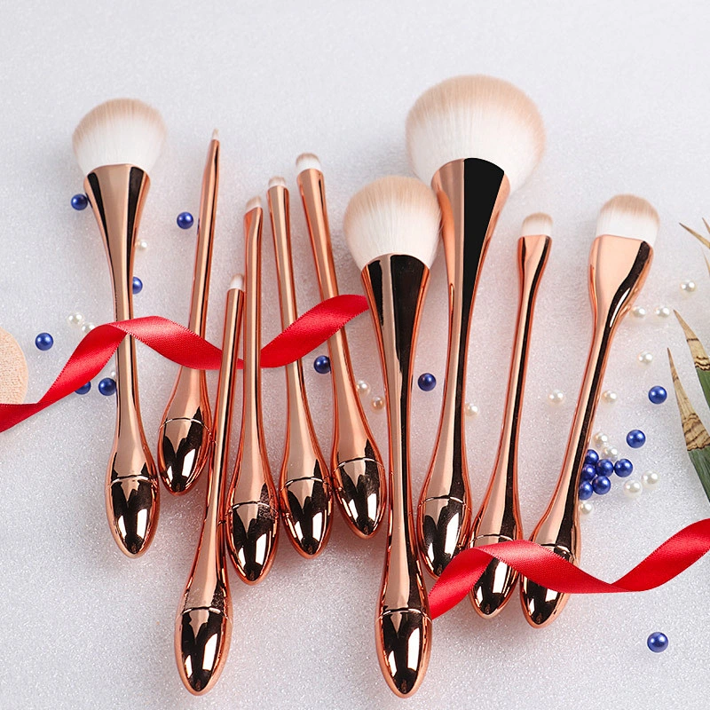 Portable Hot sale custom logo professional makeup pink brush set 10 piece packaging bag makeup beauty brushes