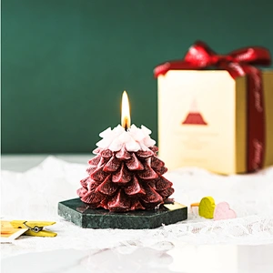 Wholesale fashionable custom luxury handmade aroma candles Christmas tree home decoration