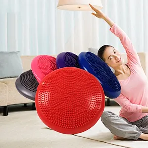 OEM Brand custom logo PVC Inflatable Stability Yoga Balance Disc Wobble Air Cushion Pad Fitness Gym balance pad