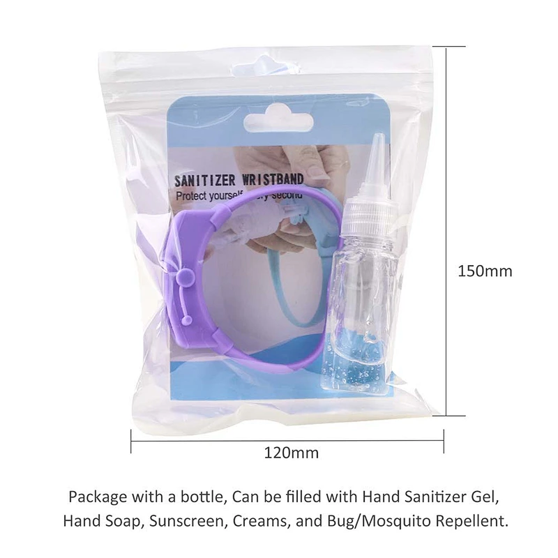 Separate silicone watch type hand sanitizer containers Portable Silicone hand sanitizer wristband