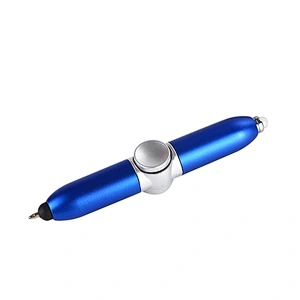 Metal neutral pen office supplies fashion rotating gyro pen LED lamp pen custom LOGO