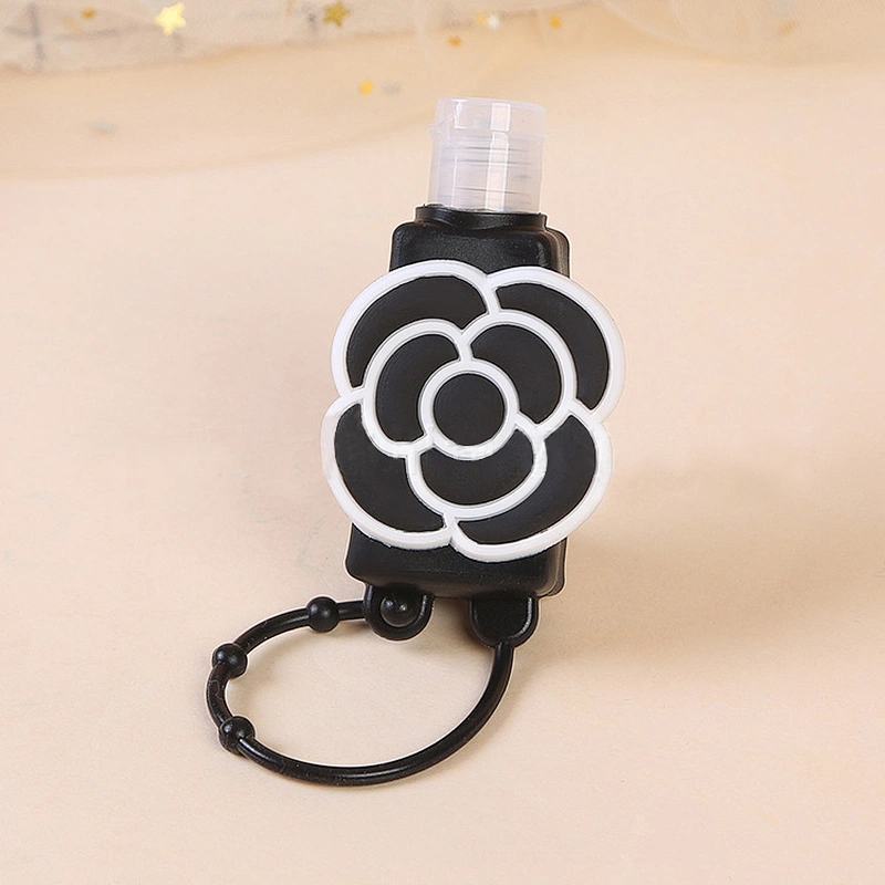 Best-selling hand sanitizer holder silicone case custom cartoon - shaped portable silicone keychain