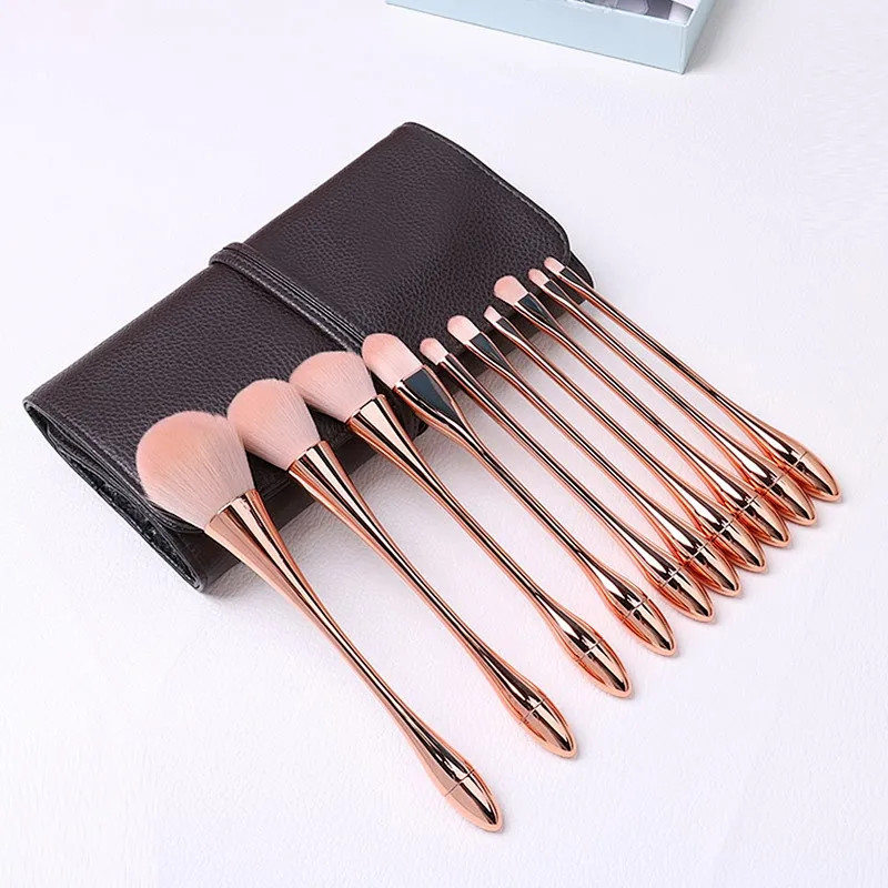 Wholesale Custom Logo Professional Makeup Brush set 10 Piece With Makeup Beauty Brushes Packaging Bag