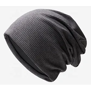 Custom brand/embroidery logo knitting beanie hat promotional gift double layer winter beanie hat