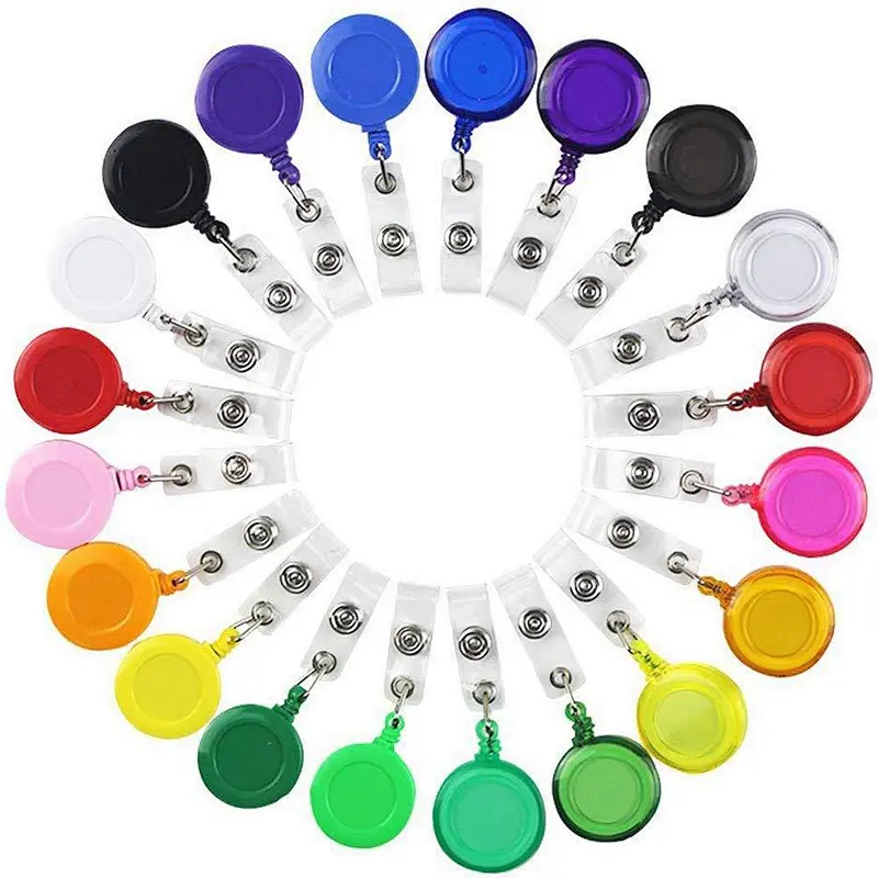 High quality Custom Packing ABS Plastic Casing Badge Reels Carabiner Reel Clip On ID holders Keychain