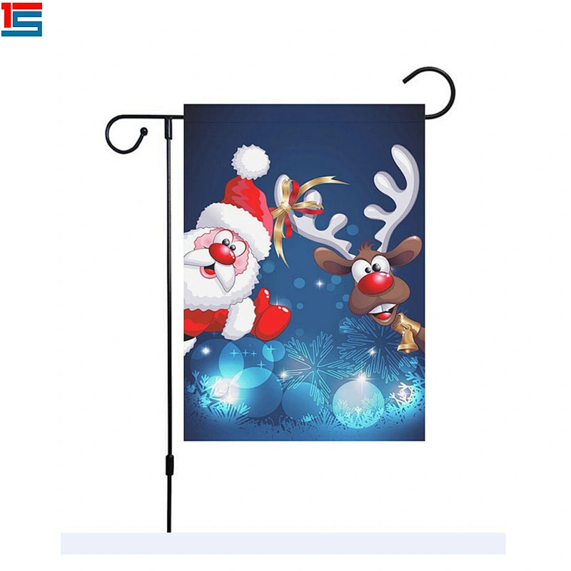 Hot sell high quality Double Sided printing Polyester seasonal Merry Christmas garden flags