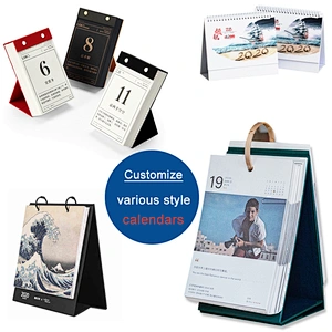 Design logo  table calendar office desktop printing small calendar with packaging box Company CUSTOM promotion gift calendar