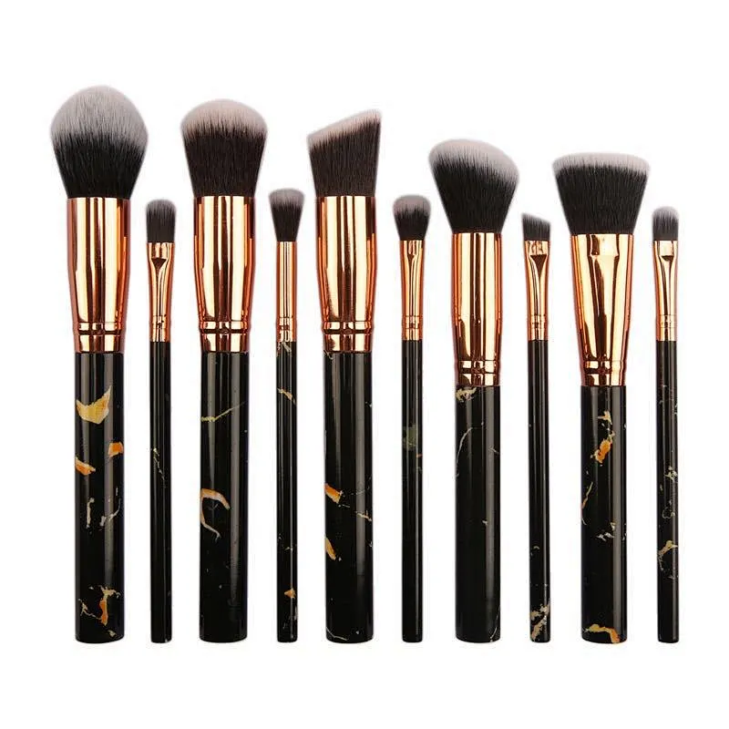 Hot selling New Marble12pcs Color Stone handle acrylic nail brush nail air Makeup brush