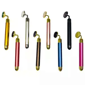 High Quality Custom Electric 24K gold Natural Jade stone Face Massage Roller Facial  Massage Skin Care