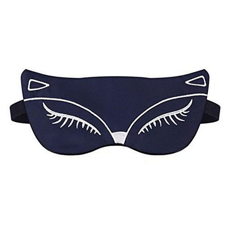 Sleep eye mask headwear sleep shading cartoon cute little fox embroidery ice compress eye shield silky eye mask customized logo